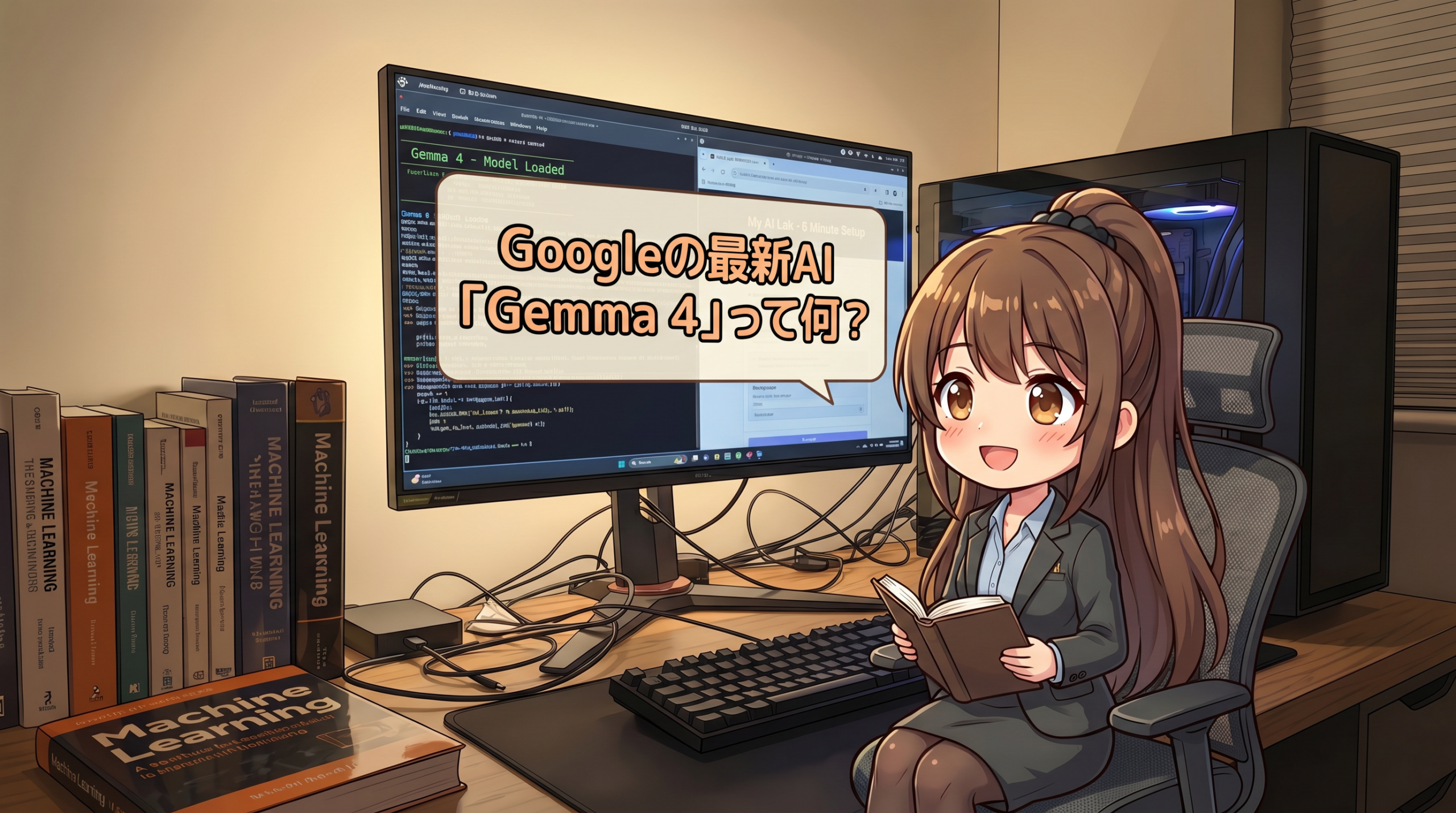 Googleの最新AI「Gemma 4」って何？持て余し気味のPCを5分でAIラボにした話のアイキャッチ